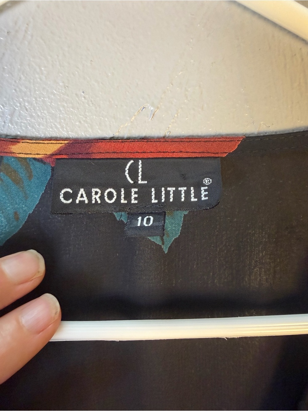 Carole Little Black Floral Side Tie Top - Picture 2 of 10